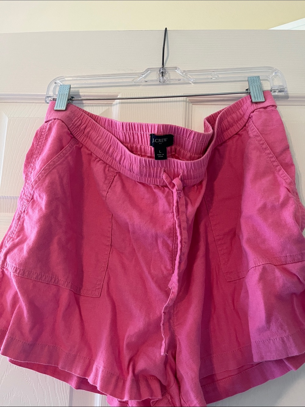 J. Crew Hot Pink Linen-Blend Drawstring Athletic Shorts